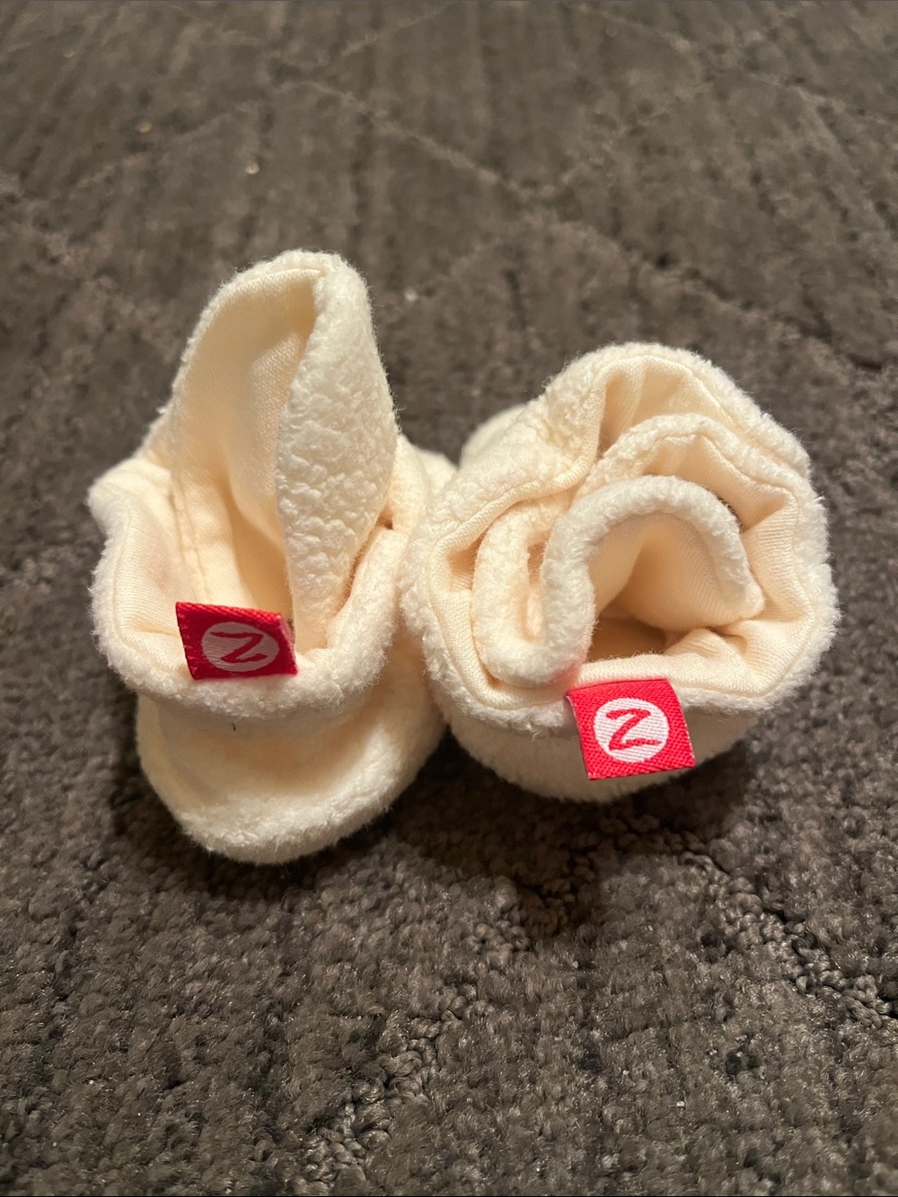 Zutano Cream Baby Booties Size 3M
